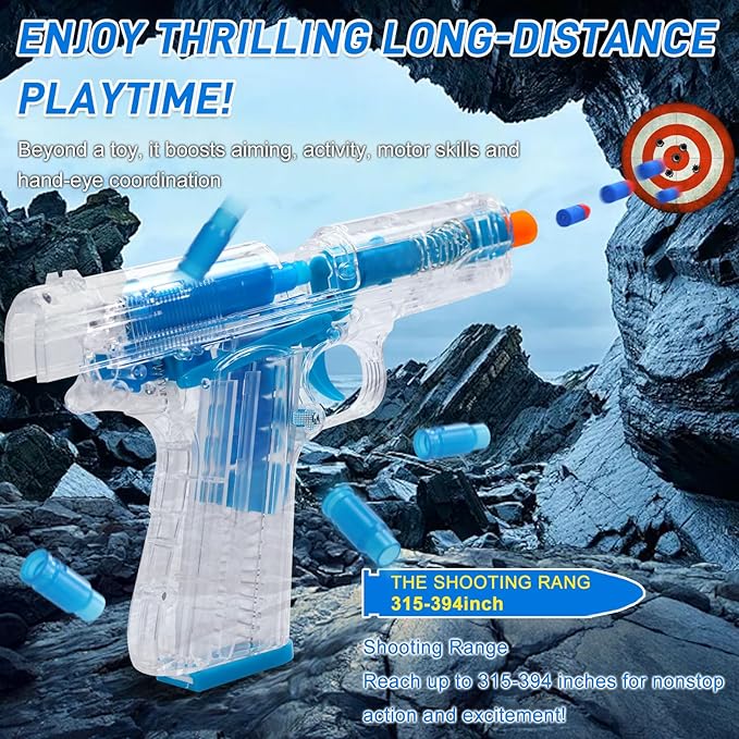 Soft Bullet Toy Gun Shell Ejecting for Boys, Realistic Toy Pistol