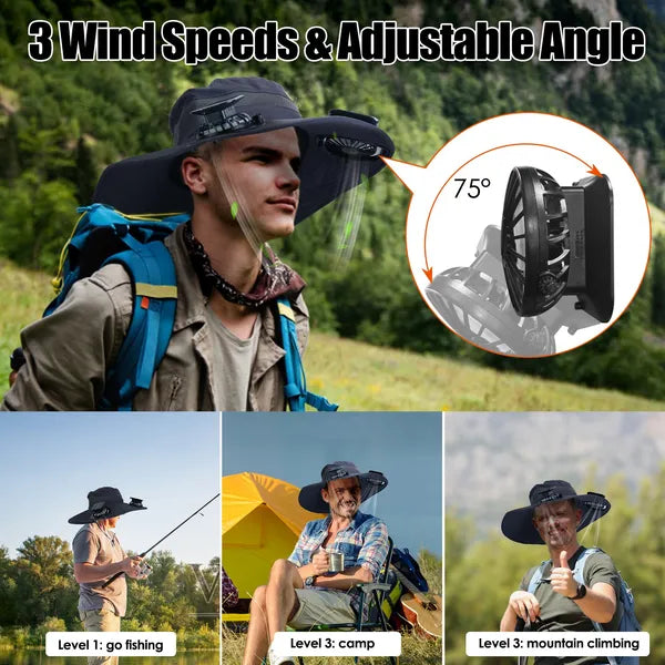 Hat with Fans Solar Power