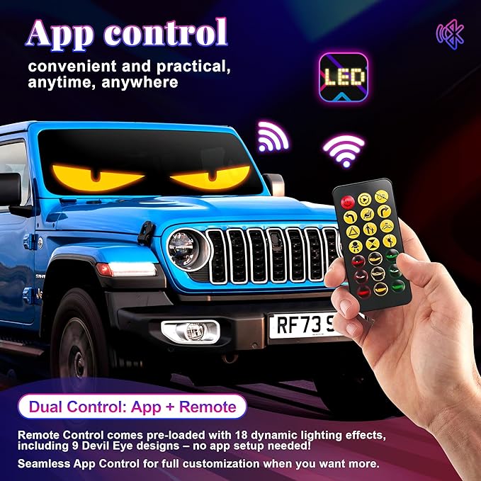 2PC Devil Eyes LED Light Strips for Cars/Trucks/SUVs