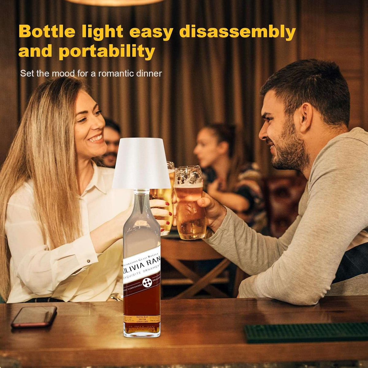 4pcs Wireless Bottle Lamp