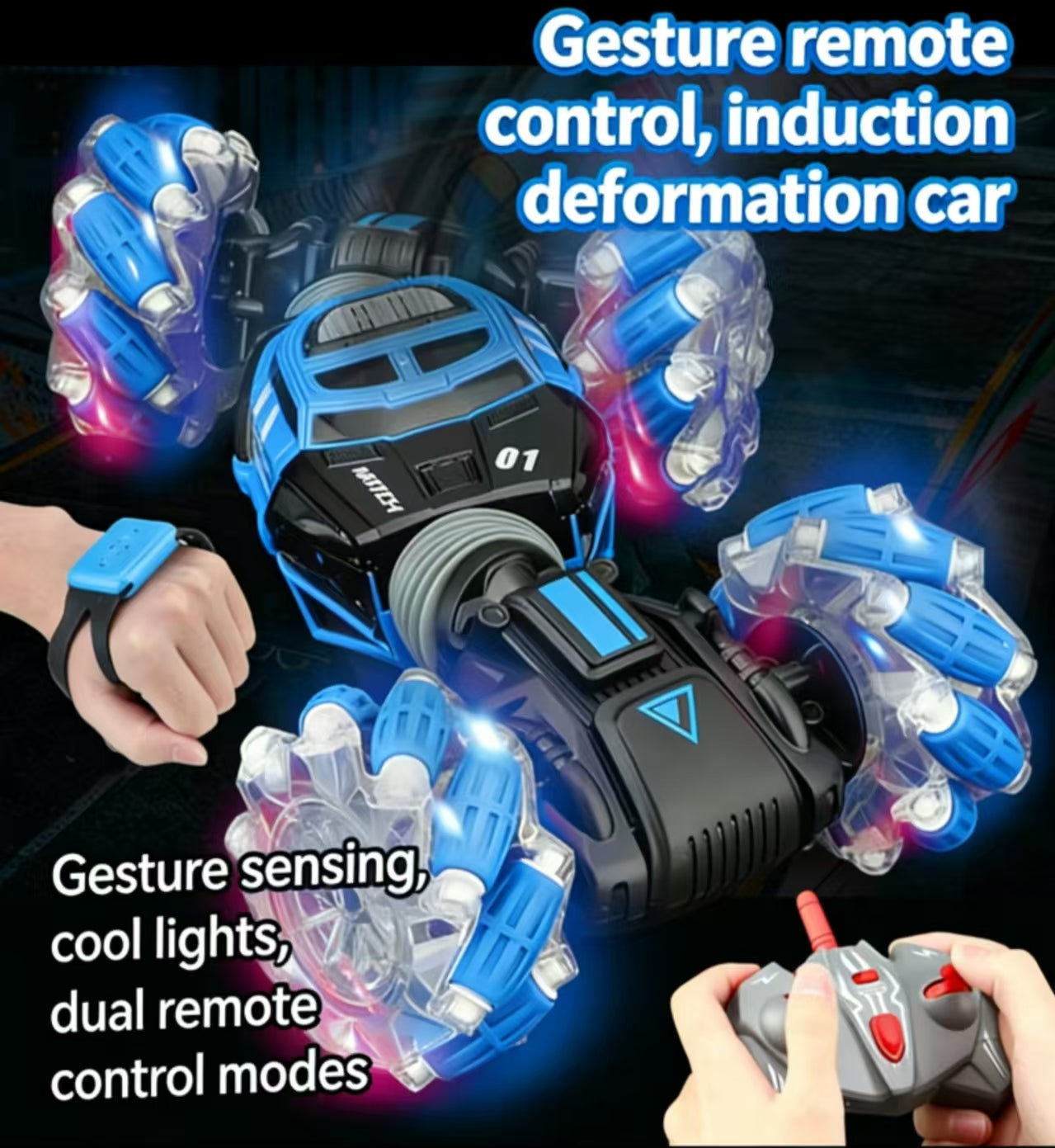 Upgraded Hand Gesture Sensing RC Stunt Car