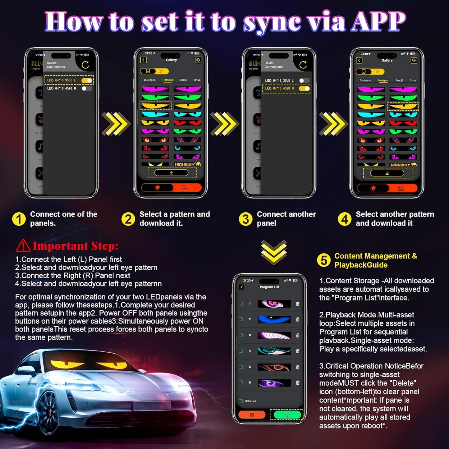 2PC Devil Eyes LED Light Strips for Cars/Trucks/SUVs